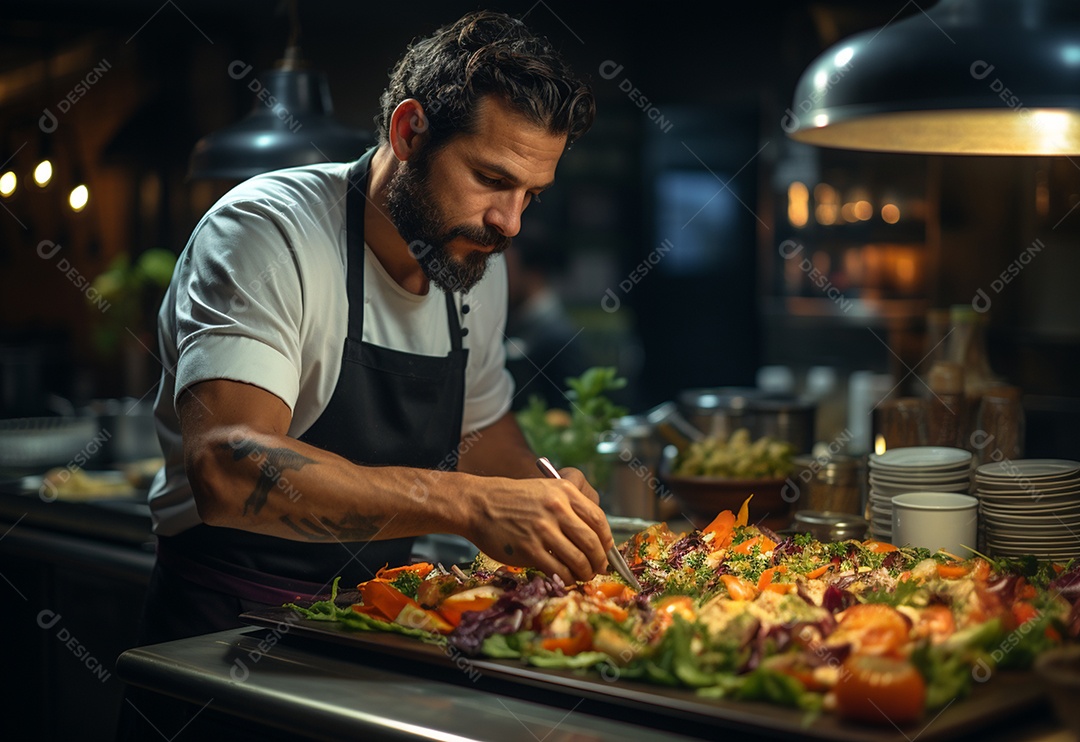 Imagem realista de homem cozinheiro