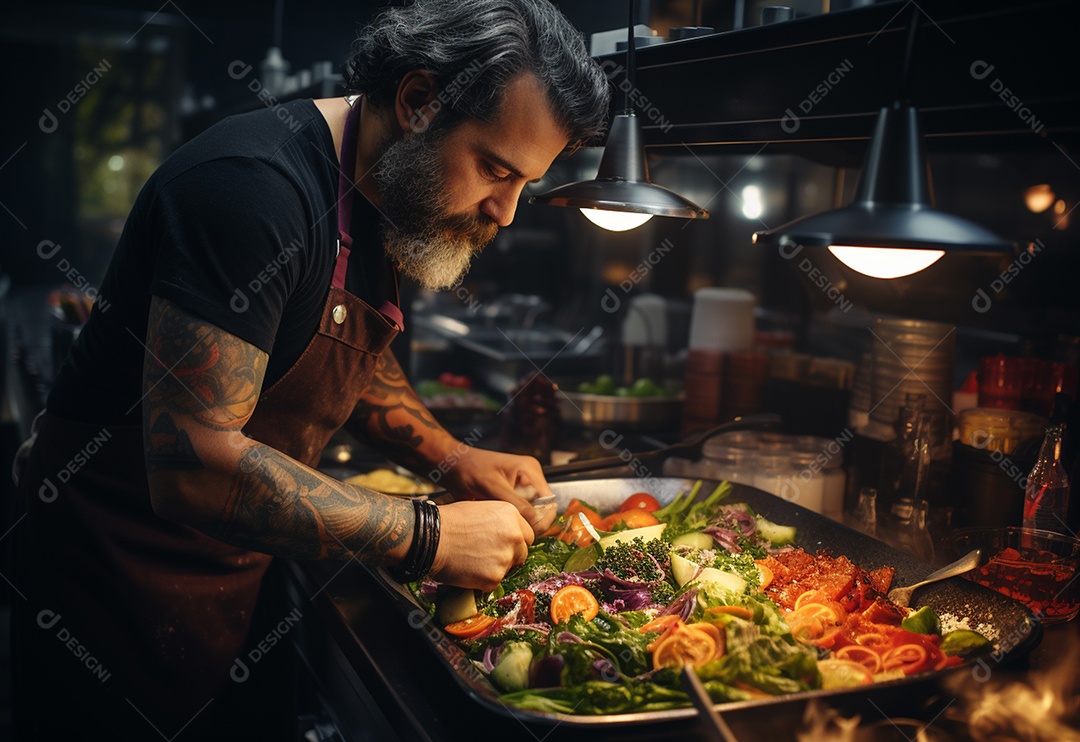 Imagem realista de homem cozinheiro