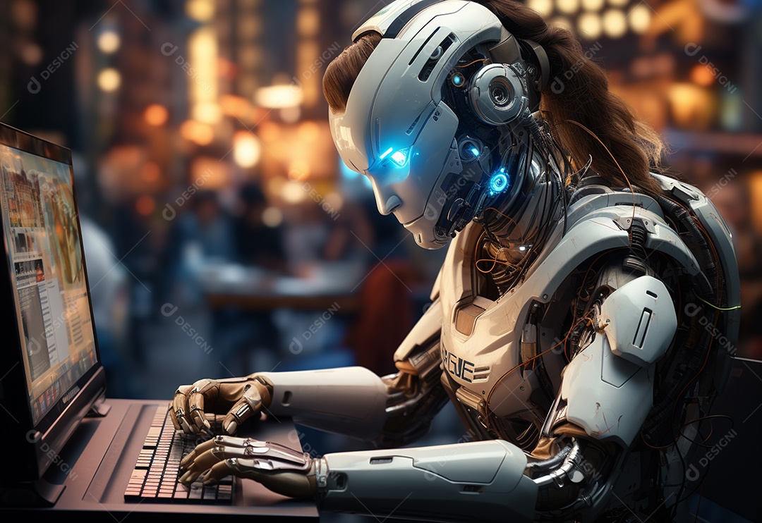 Foto o conceito de inteligência artificial e tecnologia