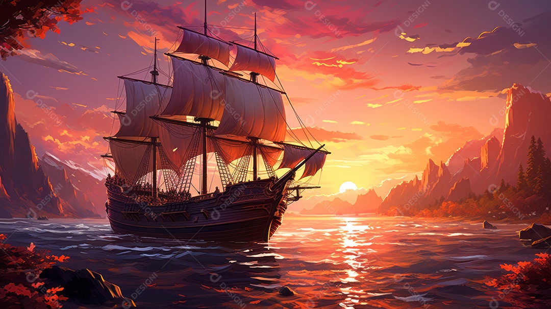 Dia de Colombo Comemore o aniversário da chegada de Cristóvão Colombo à América 14 de outubro IA Generativa.