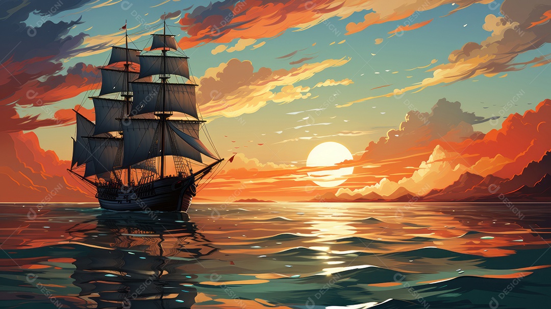 Dia de Colombo Comemore o aniversário da chegada de Cristóvão Colombo à América 14 de outubro IA Generativa.