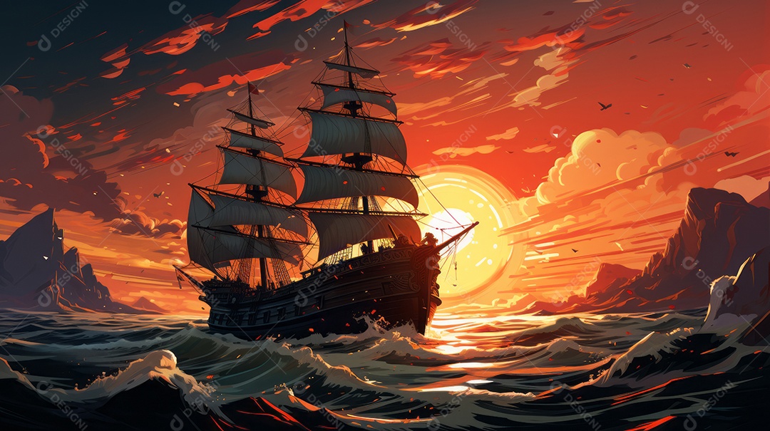 Dia de Colombo Comemore o aniversário da chegada de Cristóvão Colombo à América 14 de outubro IA Generativa.