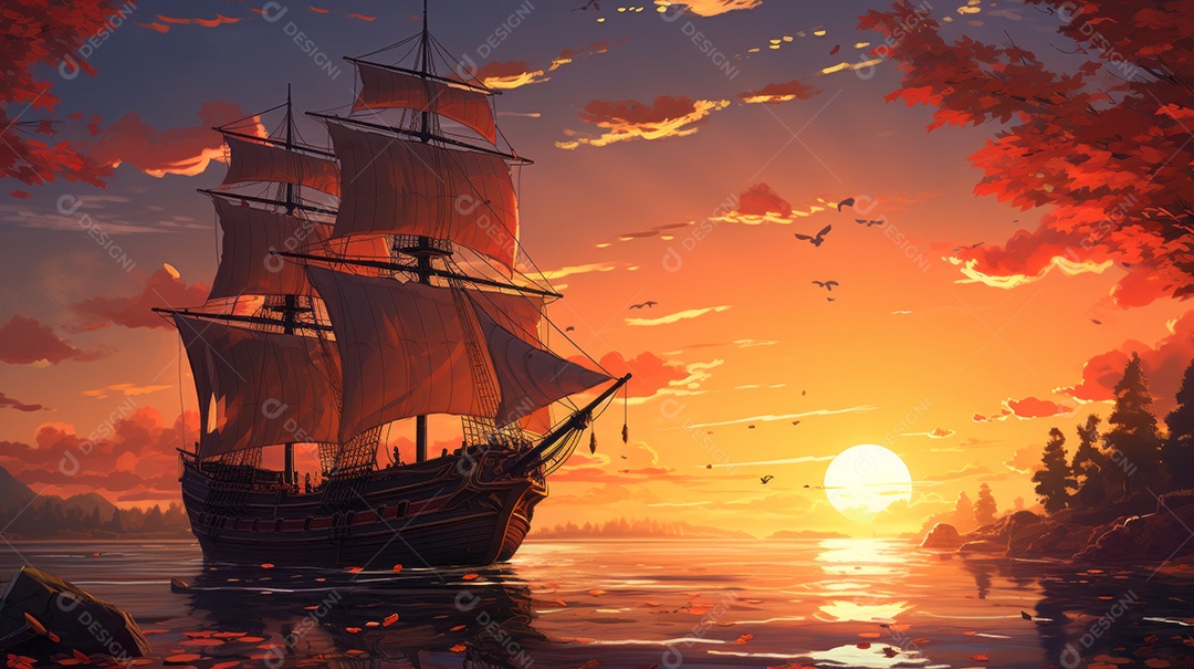 Dia de Colombo Comemore o aniversário da chegada de Cristóvão Colombo à América 14 de outubro IA Generativa.