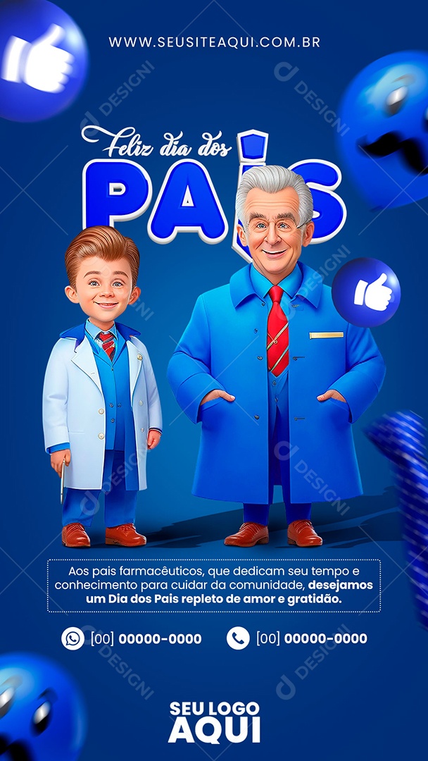 Story Feliz Dia Dos Pais Aos Pais Farmacêuticos que Dedicam seu Tempo Social Media PSD Editável