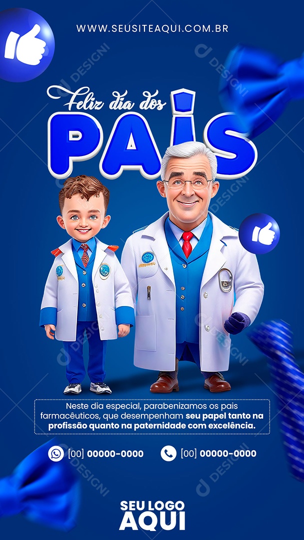 Story Feliz Dia Dos Pais Seu Papel tanto na Profissão Social Media PSD Editável