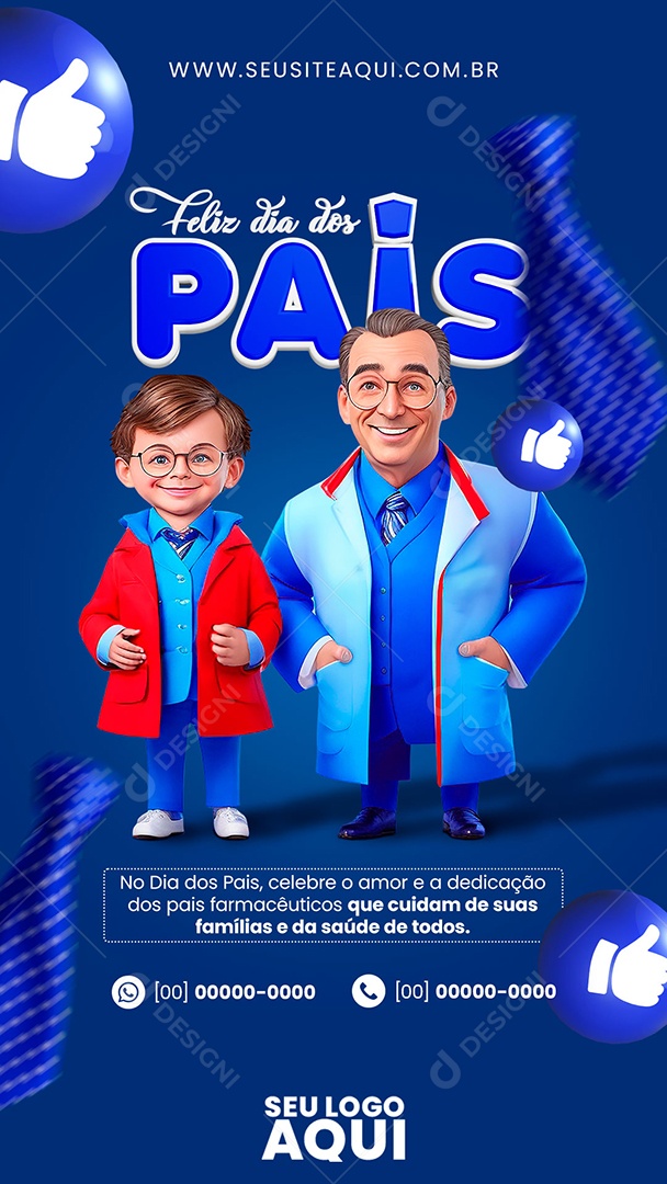 Story Feliz Dia dos Pais 13 de Agosto Social Media PSD Editável