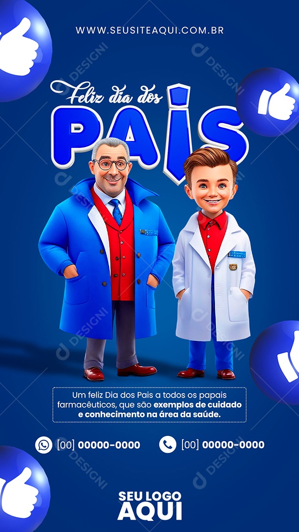 Story Um Feliz Dia dos Pais a Todos os Papais Farmacêuticos Social Media PSD Editável