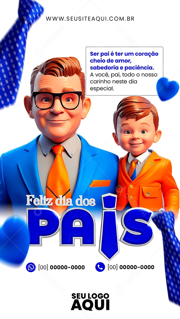 Story Ser Pai é Ter Um Coração Cheio de Amor Social Media PSD Editável