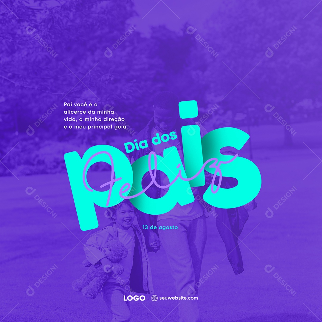 Social Media 13 De Agosto Feliz Dia Dos Pais PSD Editável