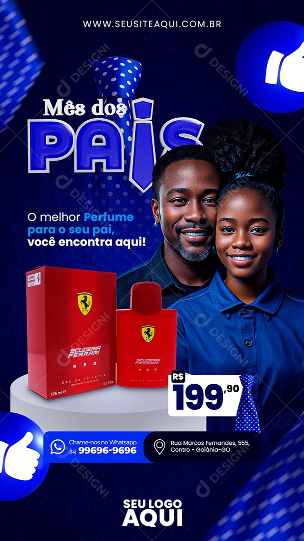 Story Mês dos Pais O Melhor Perfume para o Seu Pai Perfumaria Social Media PSD Editável