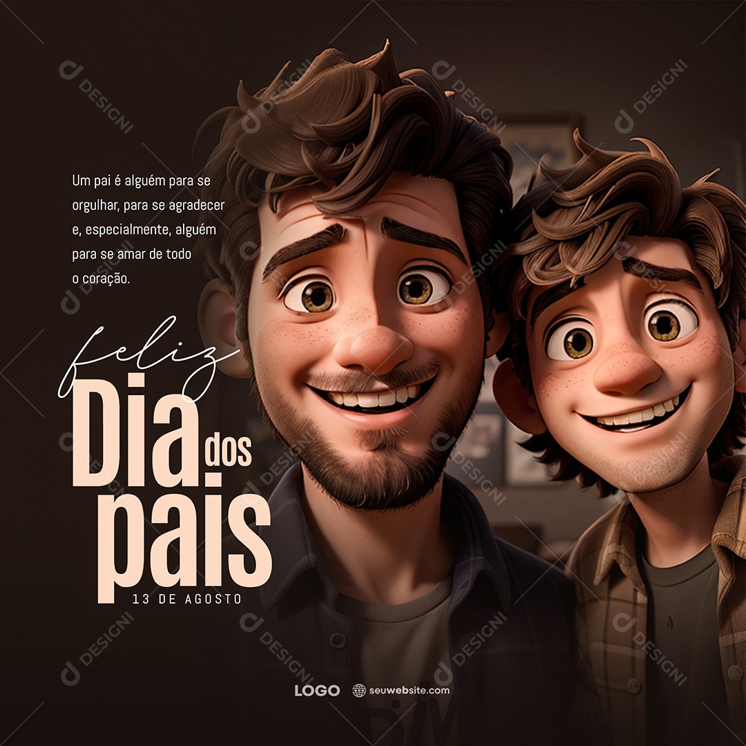 Social Media Amar De Todo Coração Feliz Dia Dos Pais PSD Editável