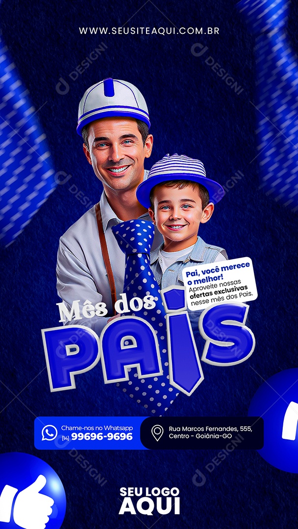 Story Mês dos Pais Social Media PSD Editável