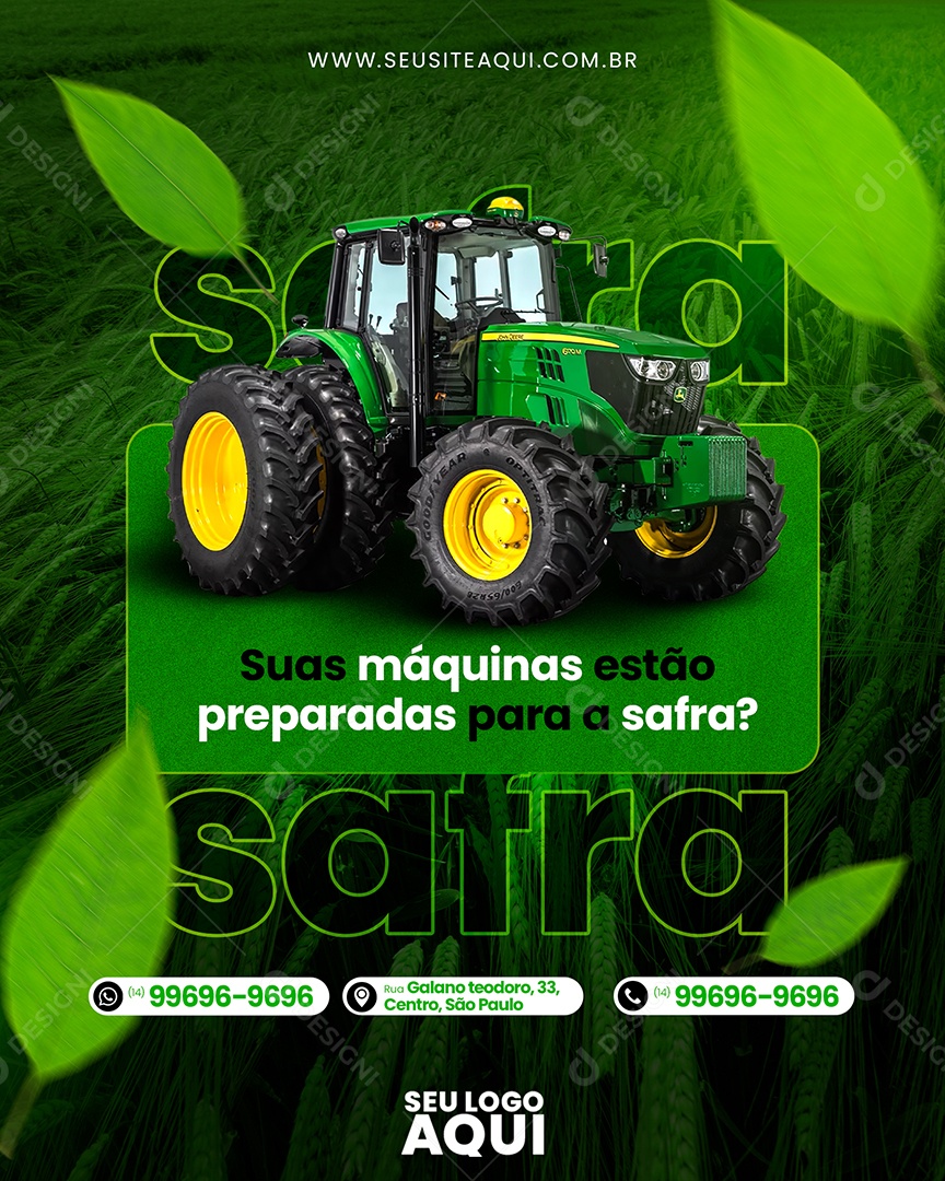 Agronegócio Suas Máquinas Estão Preparadas para a Safra Social Media PSD Editável