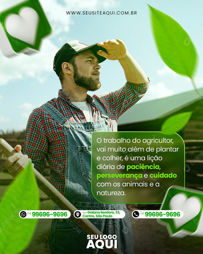 Agronegócio O Trabalho do Agricultor Social Media PSD Editável