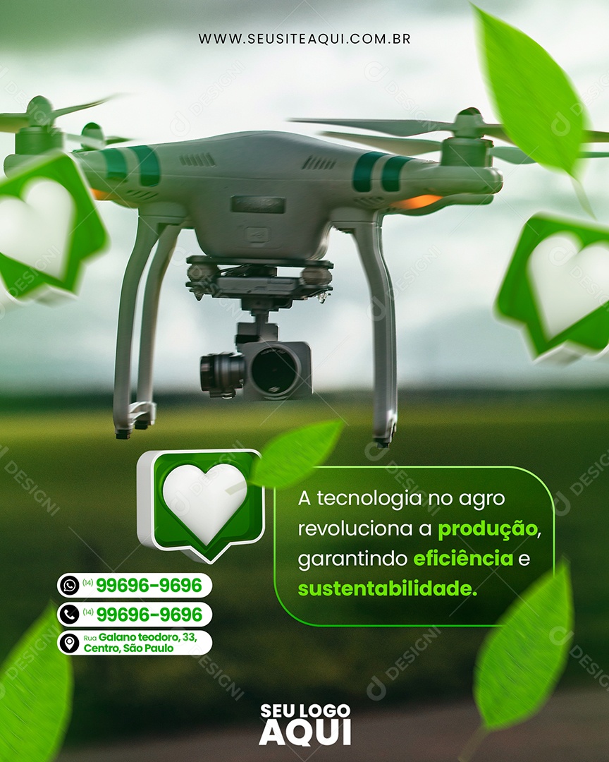 Agronegócio A Tecnologia no Agro Revoluciona a Produção Social Media PSD Editável