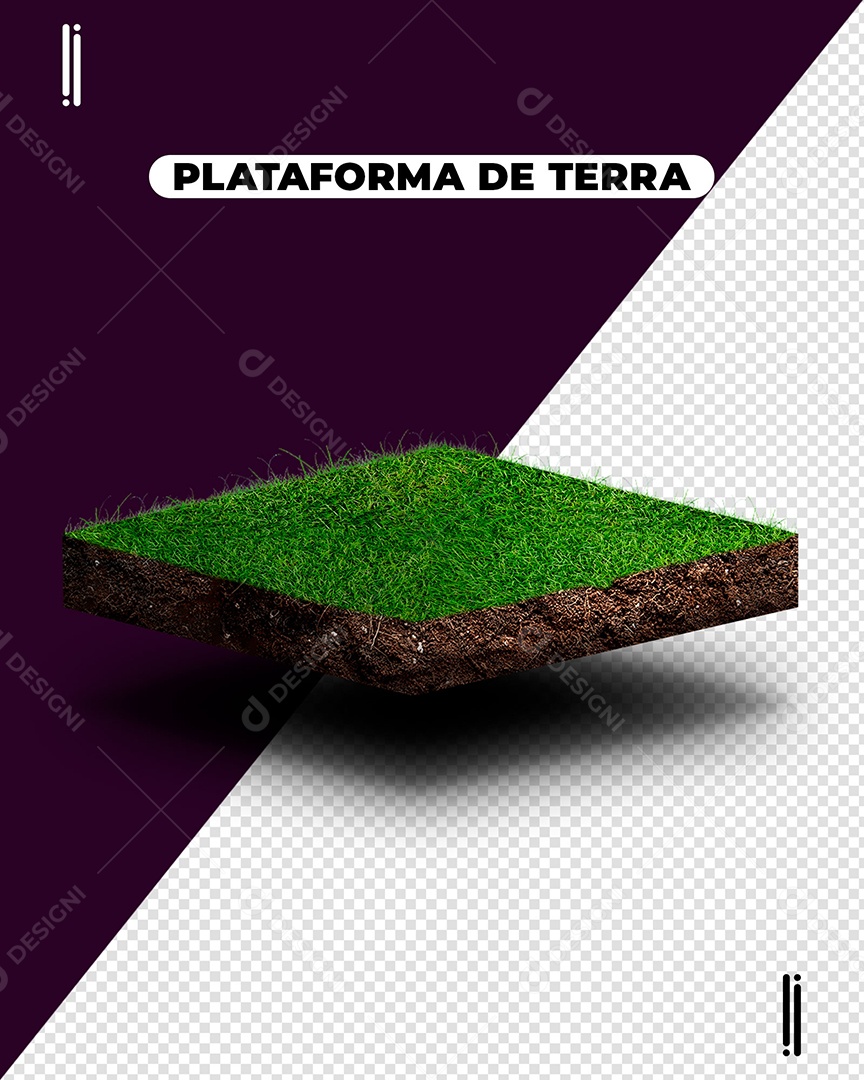 Plataforma de Terra Elemento 3D para Composição PSD