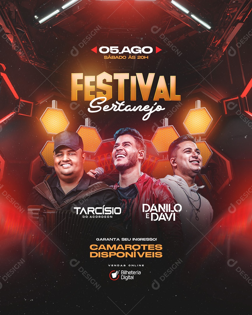 Festival Sertanejo Flyer Social Media PSD Editável