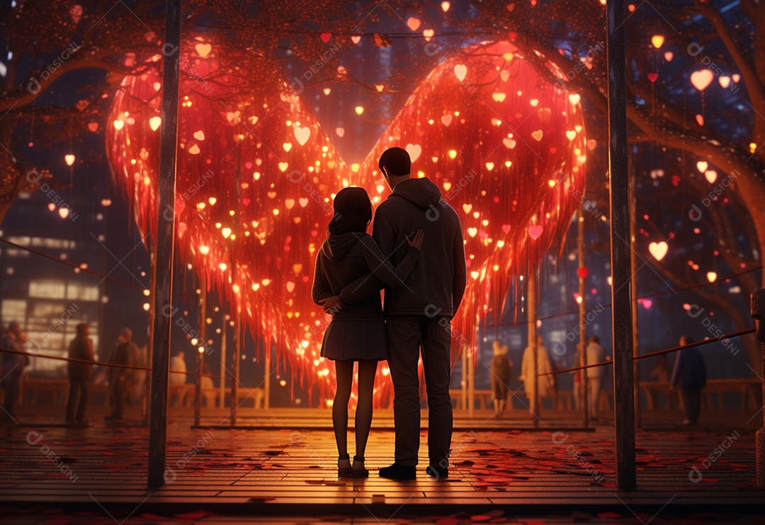 Um casal se abraçando Dia dos Namorados