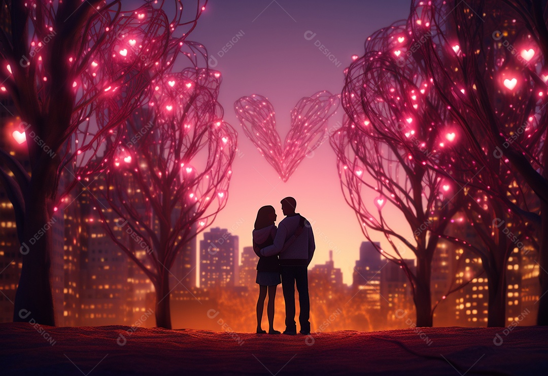 Um casal se abraçando Dia dos Namorados