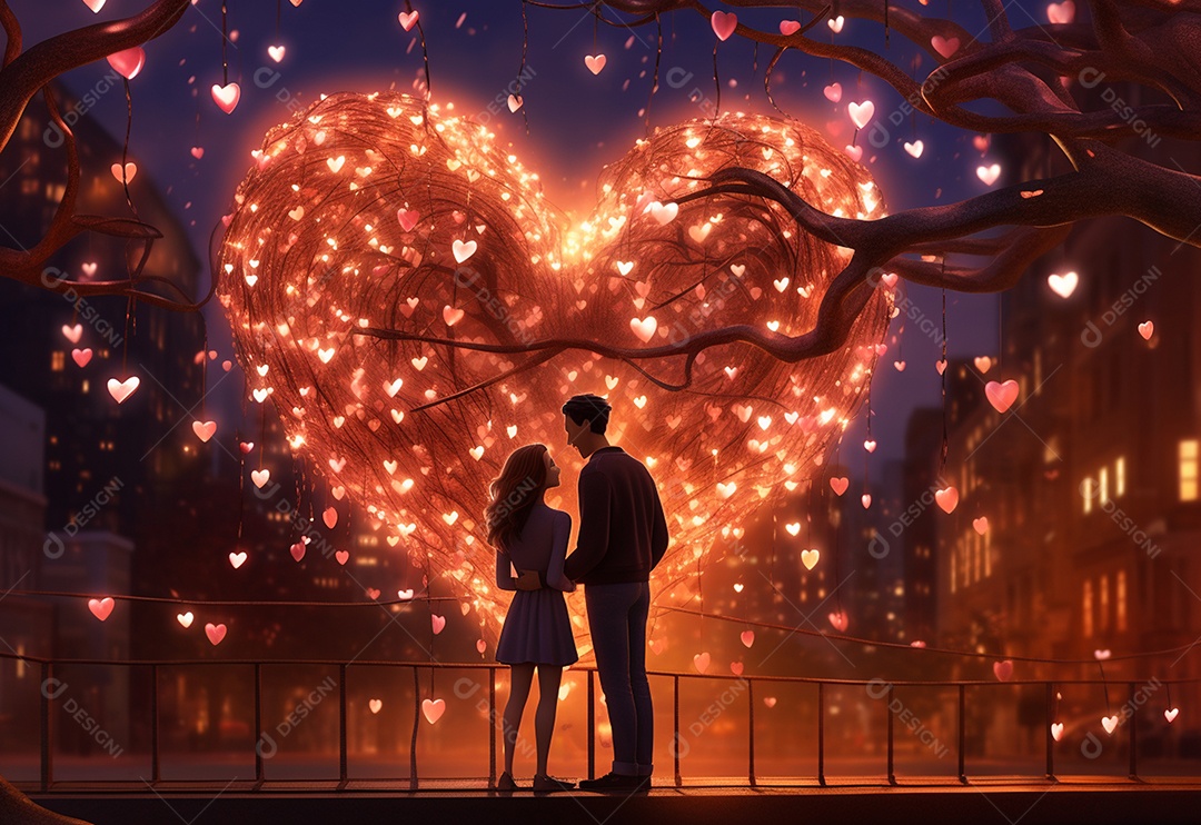 Um casal se abraçando no ás da área do Dia dos Namorados