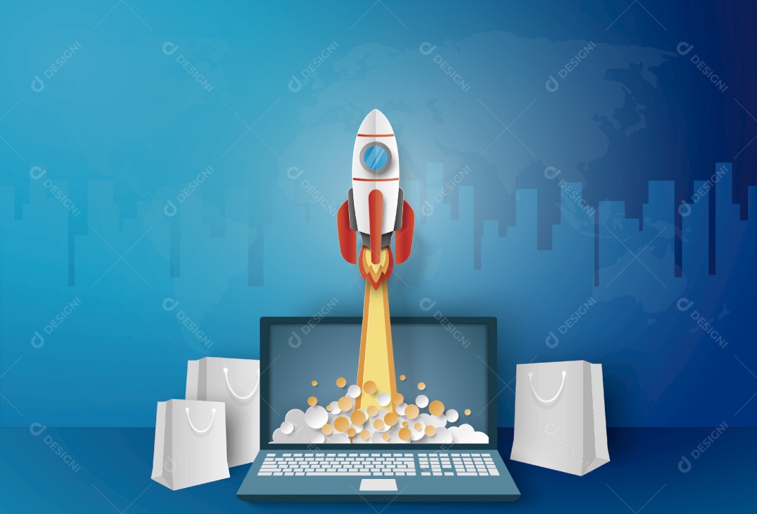 Lançamento de Foguete Vetor EPS