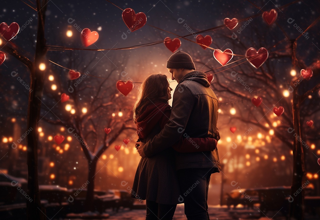 Um casal se abraçando Dia dos Namorados