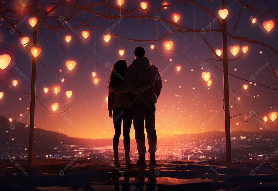 Um casal se abraçando Dia dos Namorados