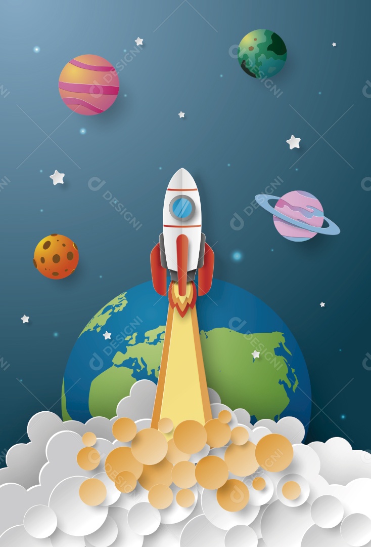 Foguete Ilustração Vetor EPS