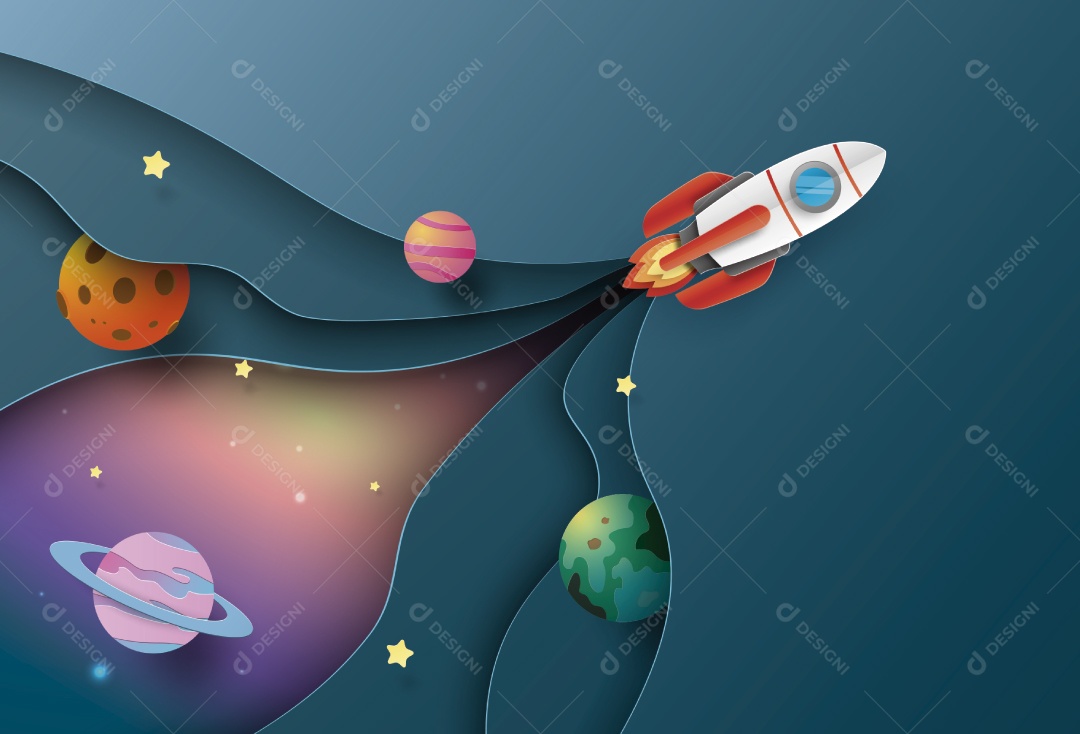 Foguete Ilustração Vetor EPS