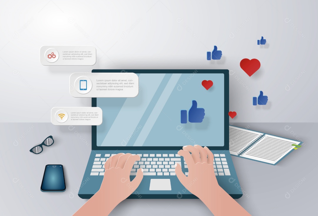 Notebook Ilustração Vetor EPS