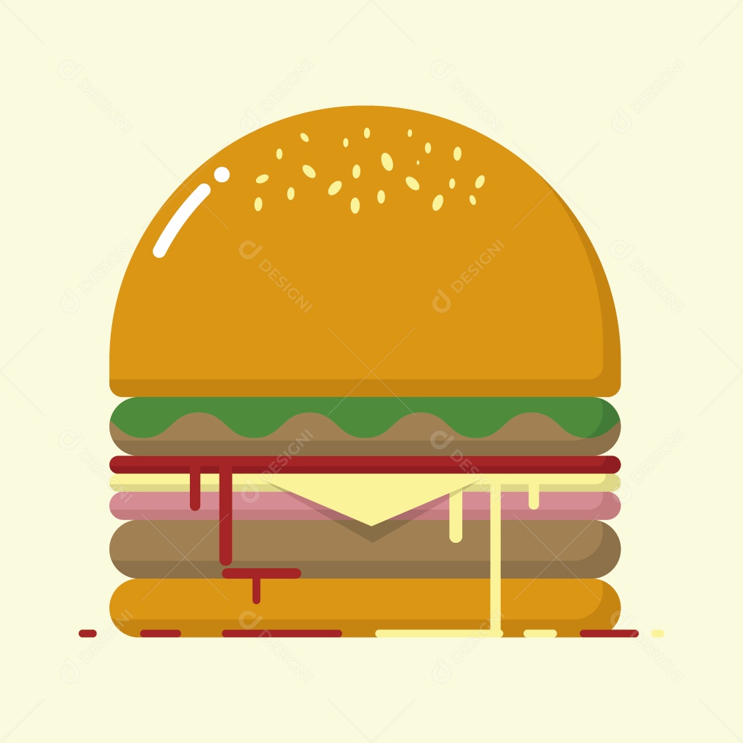 Ilustração de Hamburguer  Vetor EPS