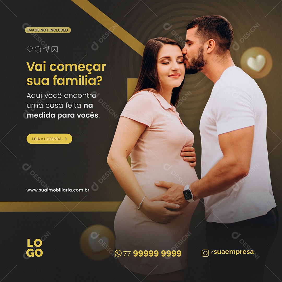 Social Media Vai Começar Sua Família Casa Feita Na Medida Para Vocês PSD Editável