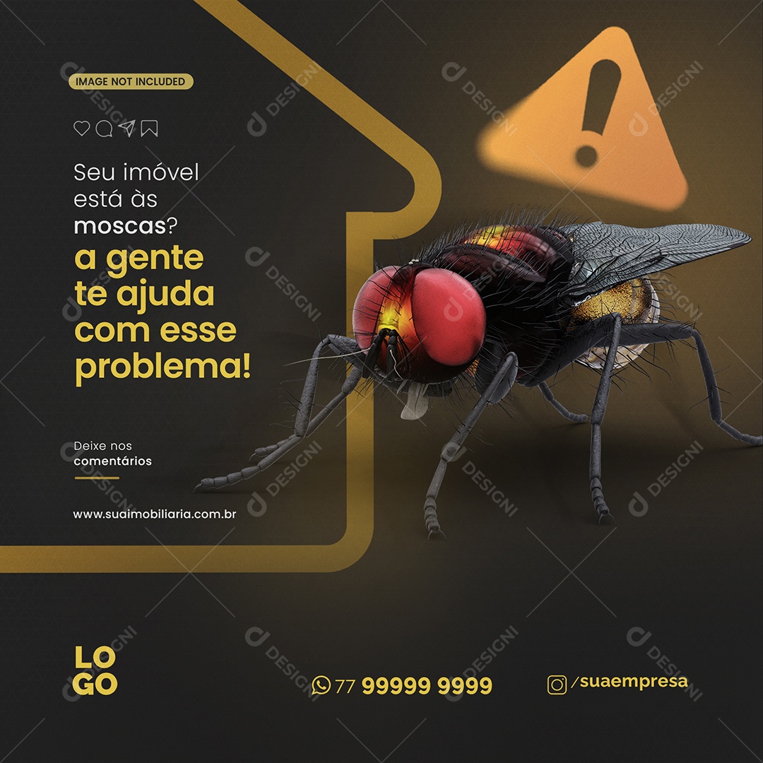 Social Media Seu Imóvel Está às Moscas Imobiliária PSD Editável
