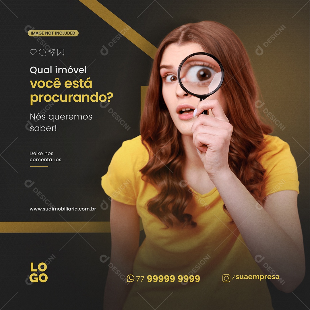 Qual Imóvel Você Está Procurando Social Media PSD Editável