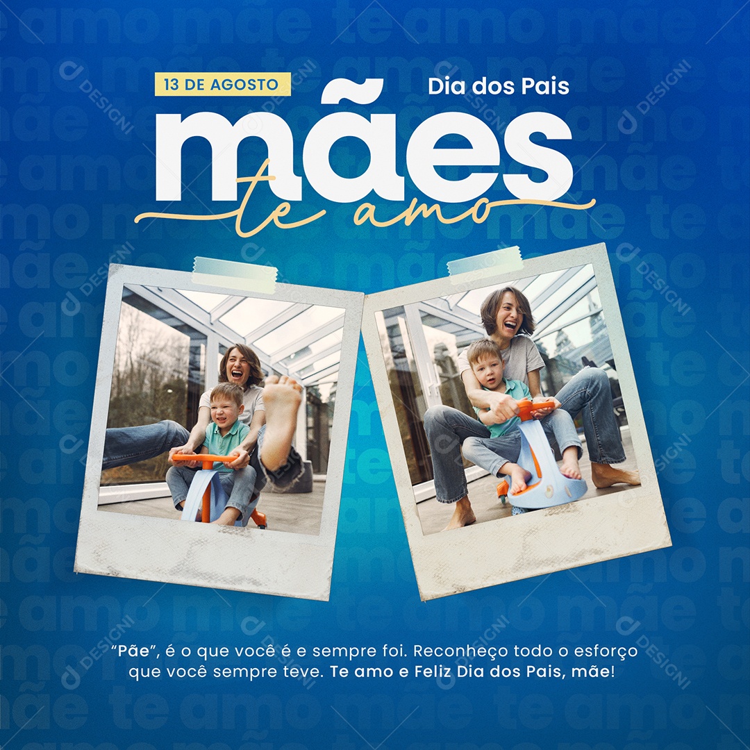 Social Media Dia Dos Pais Mãe Te Amo PSD Editável