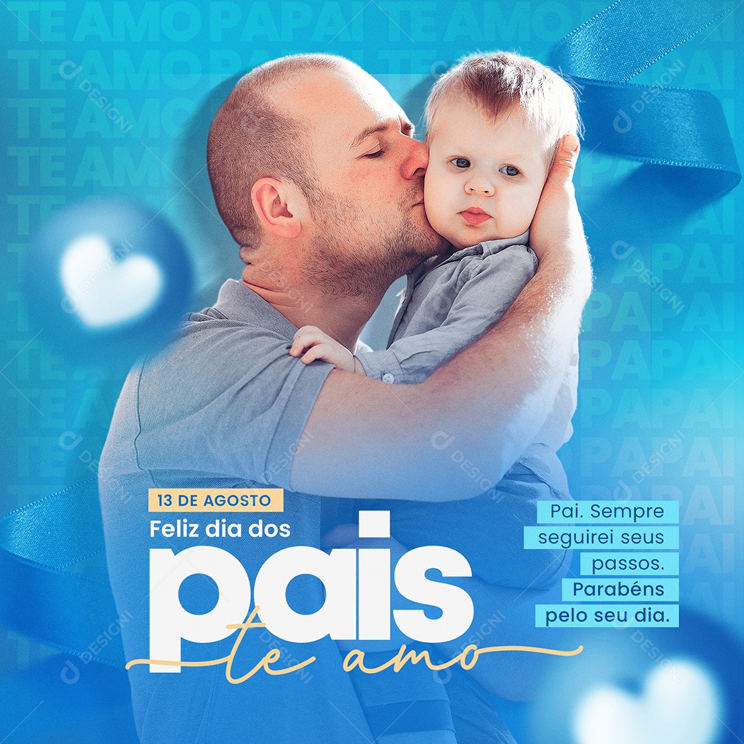 Social Media Feliz Dia Dos Pais Parabéns Pelo Seu Dia PSD Editável