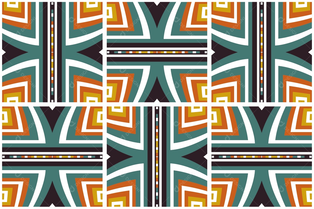 Tapete Africano Textura Tribal Colorida Vetor EPS