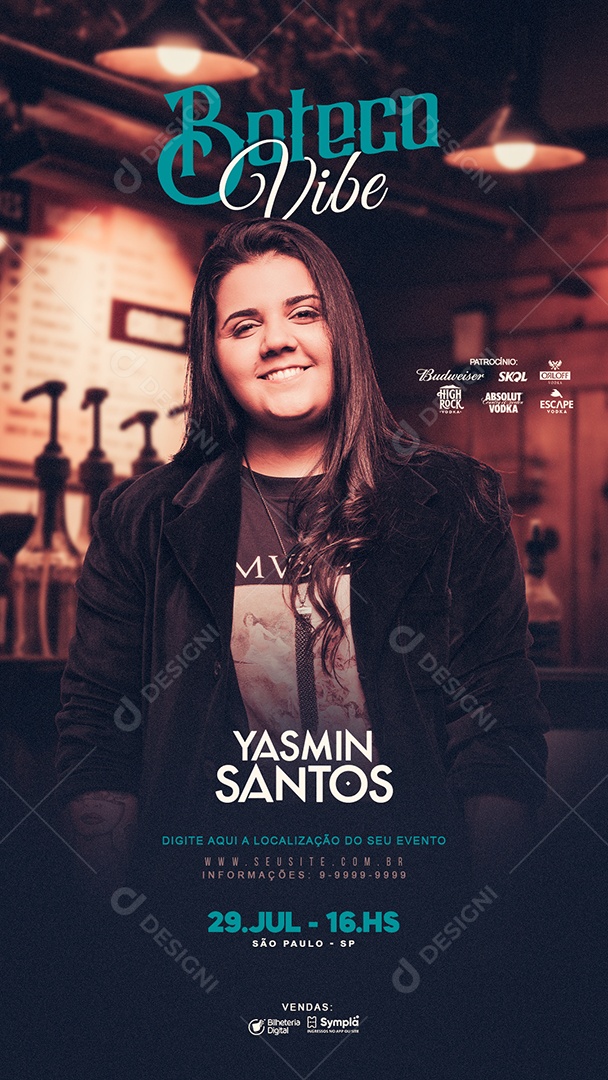 Story Boteco Vibe Flyer Social Media PSD Editável