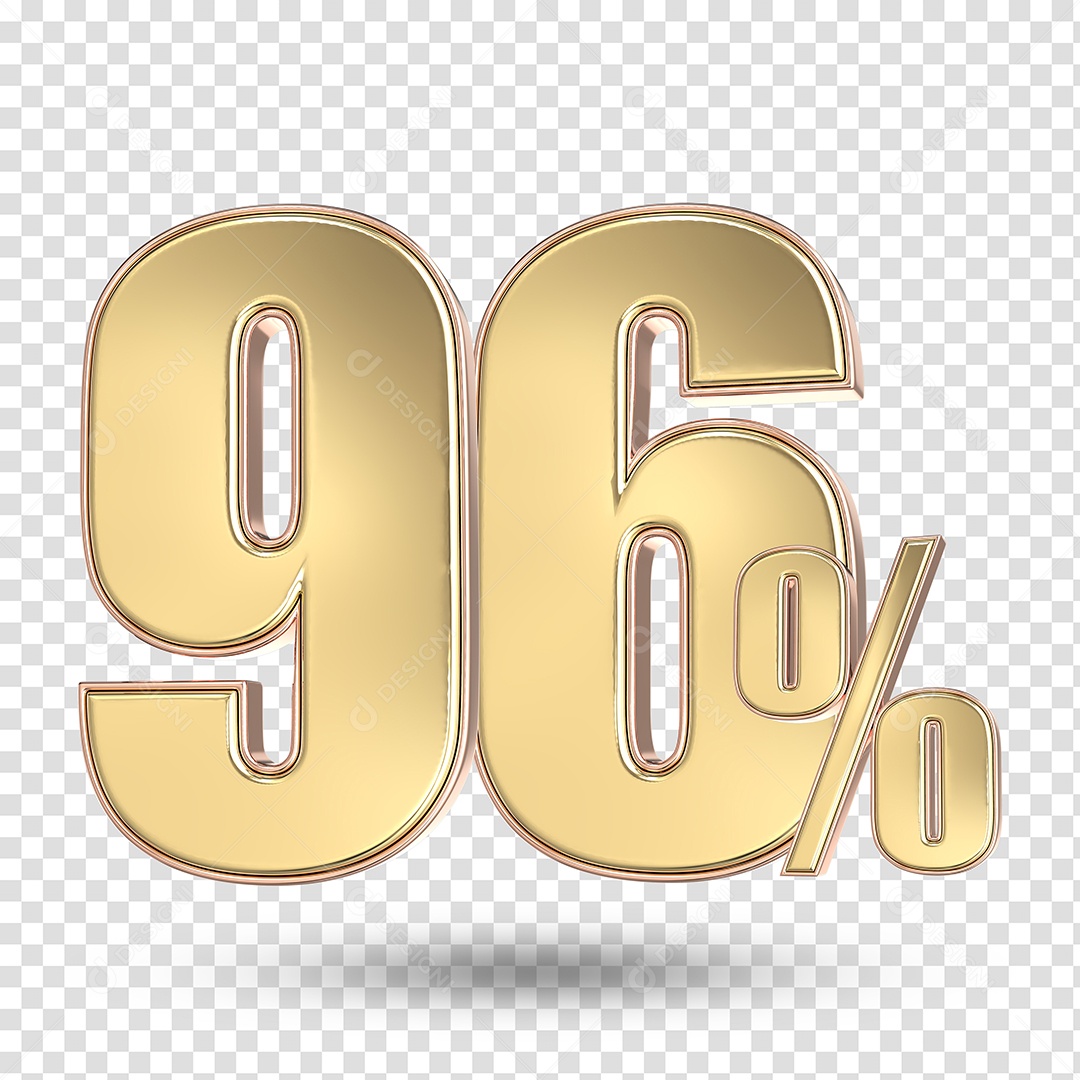 Elemento 3D Numero De 96% Desconto Dourado PSD