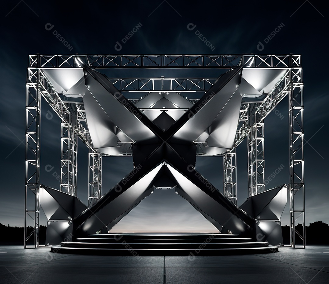 Fotografia de estrutura de ferro, estilo de palco de metal