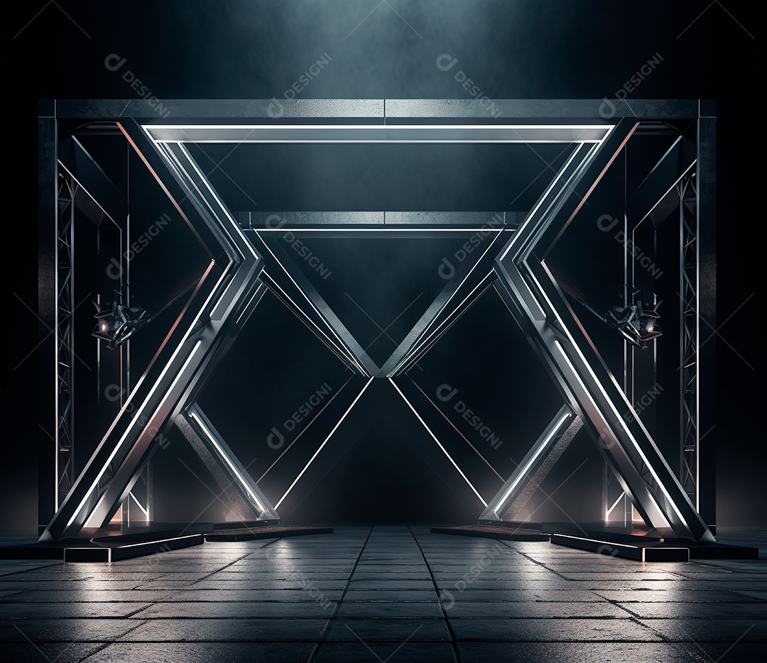 Fotografia de estrutura de ferro, estilo de palco de metal