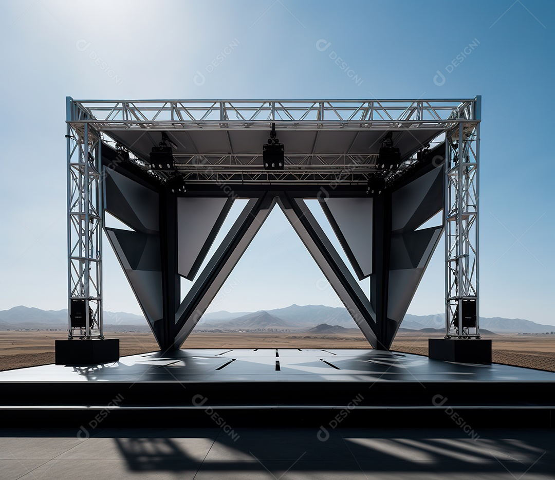 Fotografia de estrutura de ferro, estilo de palco de metal