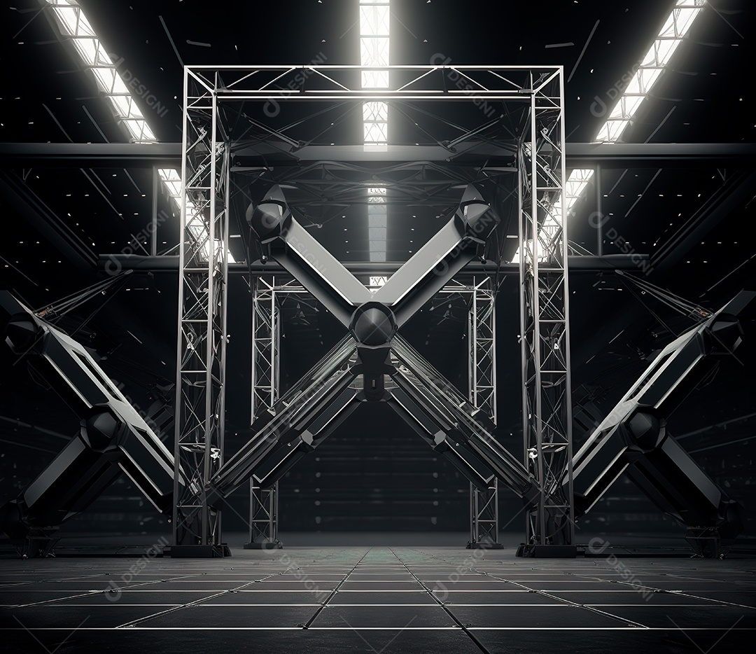 Fotografia de estrutura de ferro, estilo de palco de metal