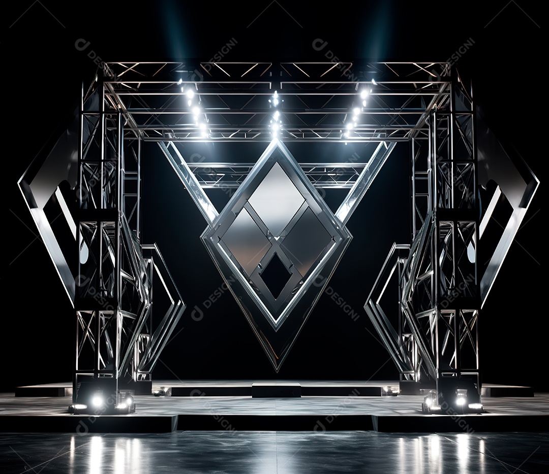 Fotografia de estrutura de ferro, estilo de palco de metal