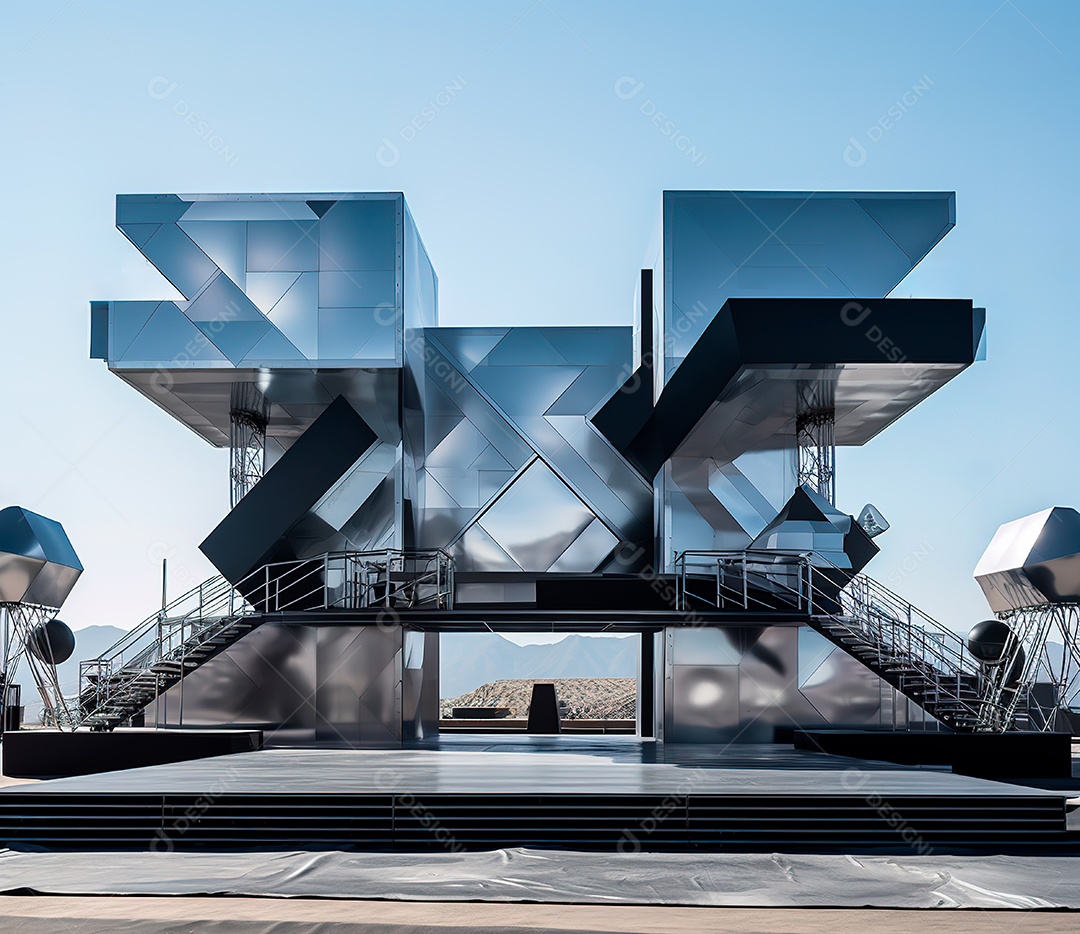 Fotografia de estrutura de ferro, estilo de palco de metal