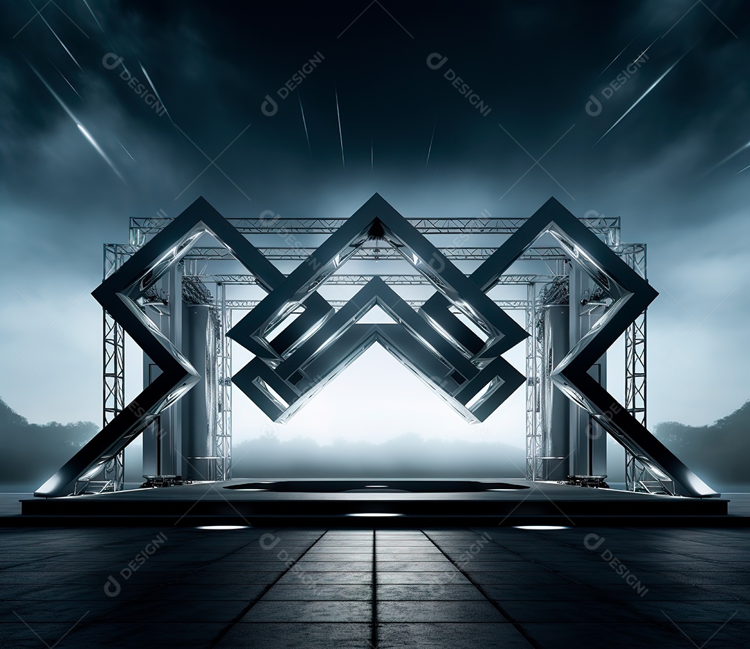 Fotografia de estrutura de ferro, estilo de palco de metal