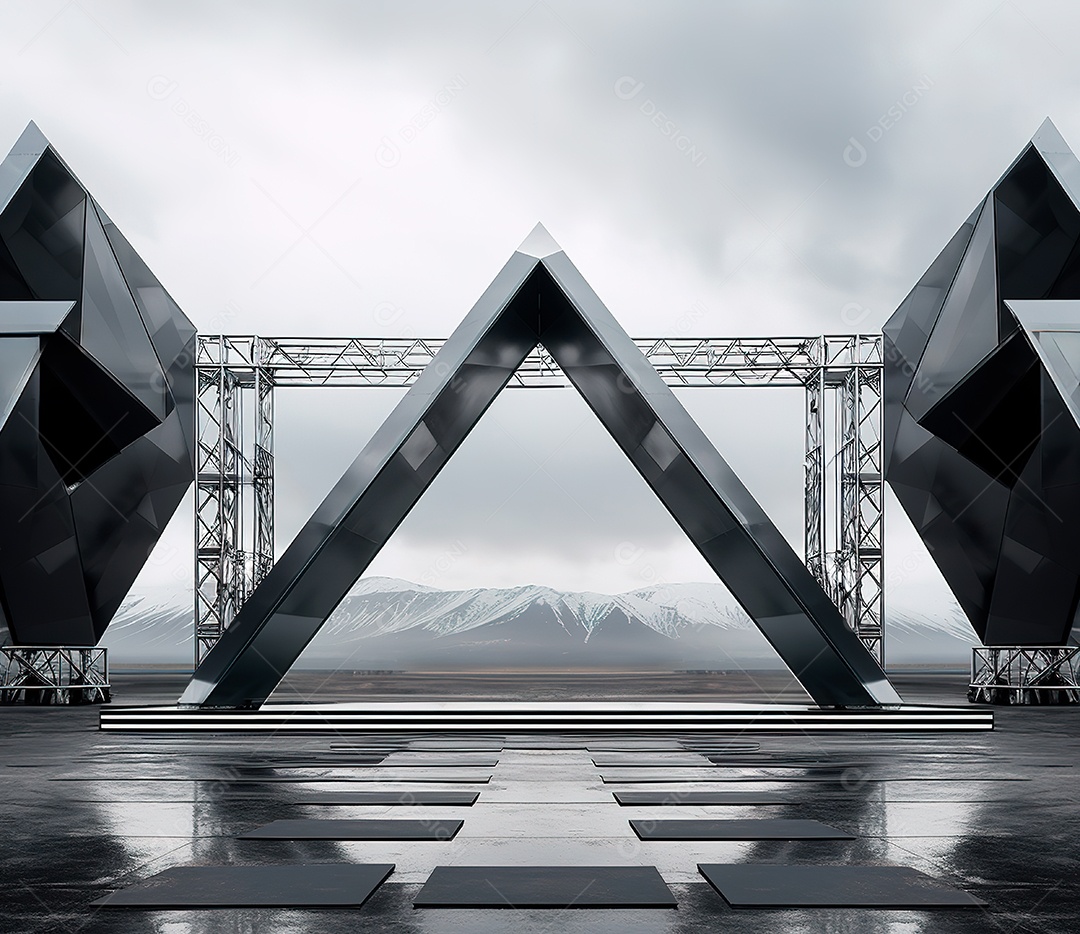 Fotografia de estrutura de ferro, estilo de palco de metal