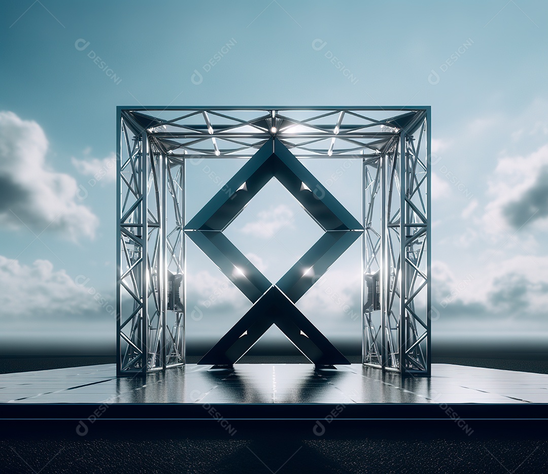 Fotografia de estrutura de ferro, estilo de palco de metal