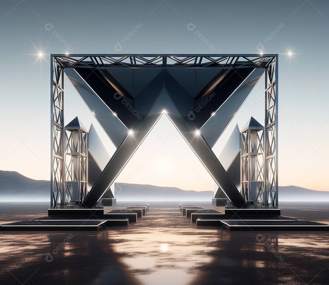 Fotografia de estrutura de ferro, estilo de palco de metal