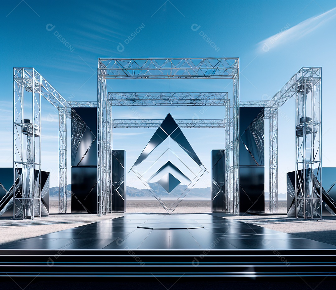 Fotografia de estrutura de ferro, estilo de palco de metal